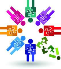 puzzle team work logo