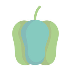 green pepper bell food cartoon icon style design