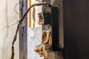 electricity switch equipment was burned