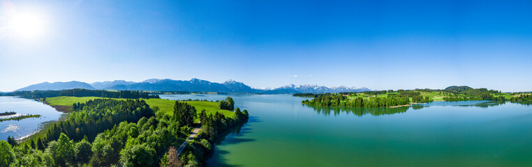 Der Forggensee aus der Luft