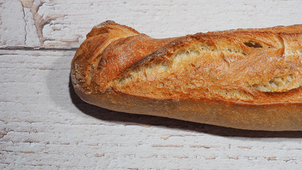 The famous traditional and authentic Artisan French bread, soft, crispy and crunchy. Also called Rustic French Baguette.