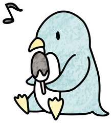 浮き輪を持っているペンギンのイラスト 色鉛筆風 Wall Mural Mocha 浮き輪を持っているペンギンのイラスト 色鉛筆風 Wall Mural Mocha