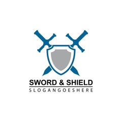 Sword and Shield Logo Template Design Vector, Emblem, Design concept, Creative Symbol, Icon