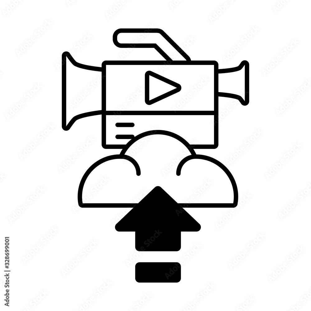 Poster upload information in the cloud in white background