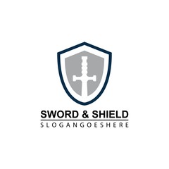 Sword and Shield Logo Template Design Vector, Emblem, Design concept, Creative Symbol, Icon
