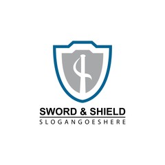 Sword and Shield Logo Template Design Vector, Emblem, Design concept, Creative Symbol, Icon