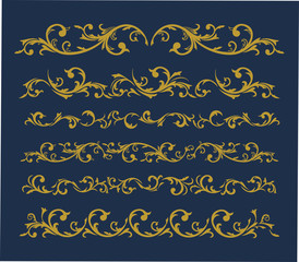 Set of horizontal vintage ornament