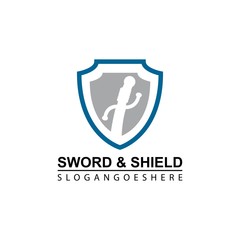 Sword and Shield Logo Template Design Vector, Emblem, Design concept, Creative Symbol, Icon