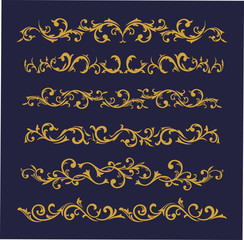 Set of horizontal vintage ornament