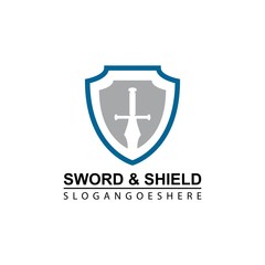 Sword and Shield Logo Template Design Vector, Emblem, Design concept, Creative Symbol, Icon