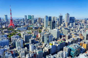 東京　2020年 景色　HDR 展望　展望台　俯瞰　遠景　昼間　快晴　青空　