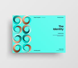 Creative business presentation vector A4 horizontal orientation front page mock up. Modern corporate report cover abstract geometric illustration design layout. Company identity brochure template.