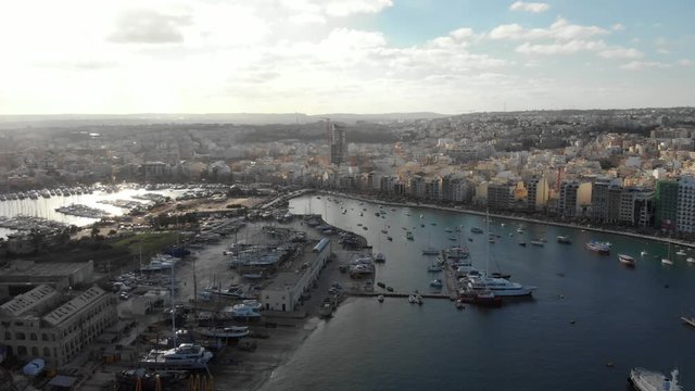 Malta Harbour view from a drone