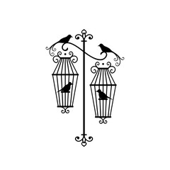 hand drawn wedding birdcage decoration