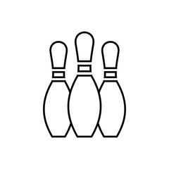 Fototapeta premium Bowling game Pin Icon isolated on white background. Bowling icon, ball and pin