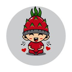 Dragonfruit mascot cute character activity illustration