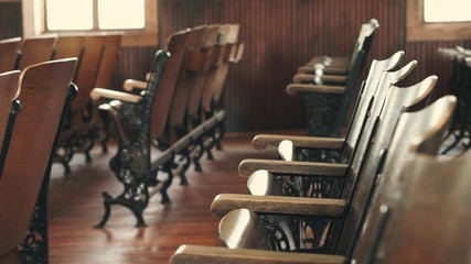 Antique Chairs in a Rural Church