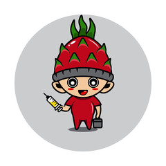 Dragonfruit mascot cute character activity illustration