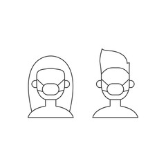 People with a medical mask on their faces. Diseases and epidemics. Vector illustration
