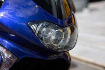 headlight of a motorcycle