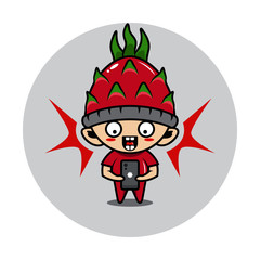 Dragonfruit mascot cute character activity illustration