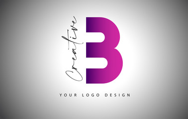 Creative Letter B Logo With Purple Gradient and Creative Letter Cut.
