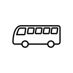 Bus Icon isolated on white background. Black bus vector icon