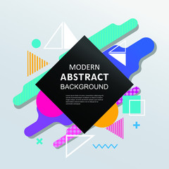 Modern geometric abstract pattern color full design with square badge. EPS 10 Vector. Use for background modern design, template, cover, decorated, brochure, flyer.