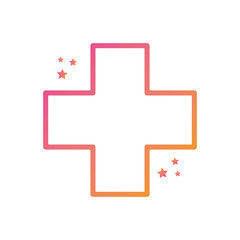 Obraz premium Isolated cross gradient style icon vector design