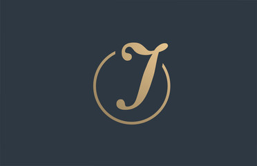 gold golden yellow alphabet letter j logo icon design for business company