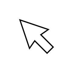 Click icon isolated on white background. Cursor icon. Computer mouse click cursor black arrow icons.