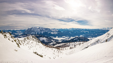 Tauplitz Alm close to Bad Mitterndorf in Styria, Austria, in winter