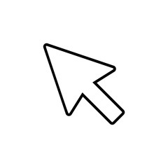 Click icon isolated on white background. Cursor icon. Computer mouse click cursor black arrow icons.