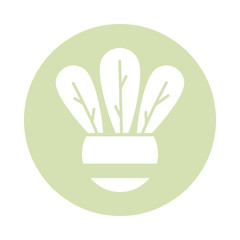 cactus with potted, block and flat style icon