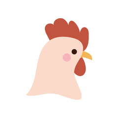 Cute chicken cartoon flat style icon vector design