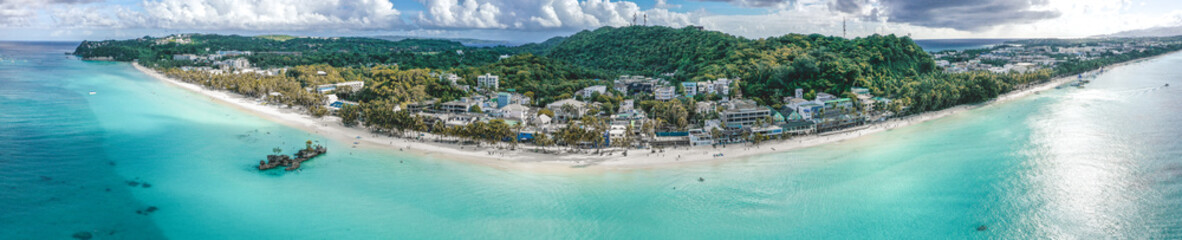 Aerial view of Boracay beach in Philippines