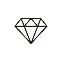 Diamond icon isolated on white background. Diamond vector icon. Gemstone symbol