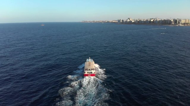 Boat cruising in the sea
