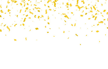 Abstract background with many falling gold tiny confetti pieces.