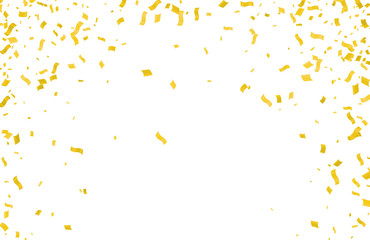 Abstract background with many falling gold tiny confetti pieces.