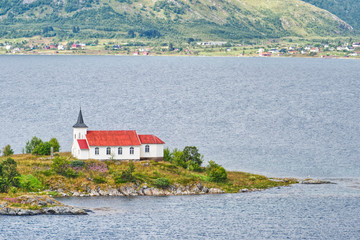 Obraz premium Sildpollnes Church in Vestpollen, Norway
