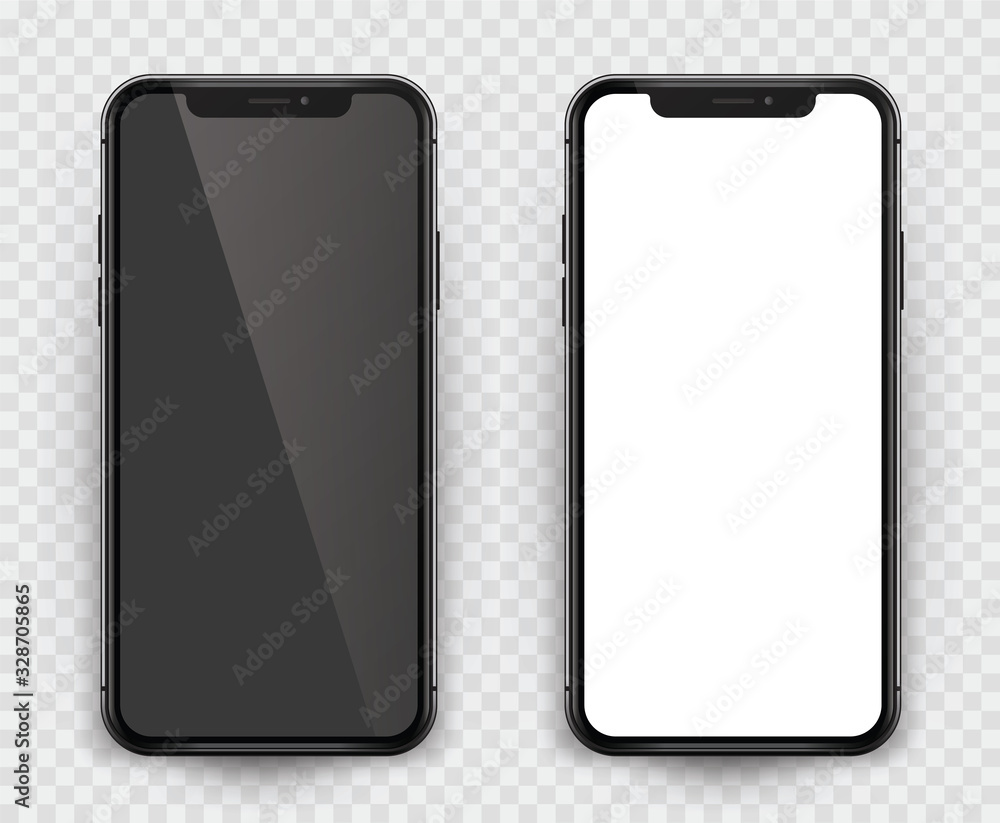 Aufkleber realistic vector smartphone black design with empty screen. vector isolated smartphone with empty sc