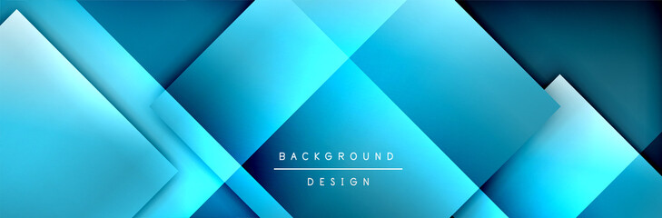 Obraz premium Square shapes composition geometric abstract background. 3D shadow effects and fluid gradients. Modern overlapping forms