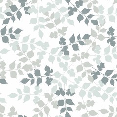 Seamless abstract floral pattern. Gray and white background. Ornament for wrapping, wallpaper, tiles.