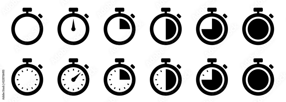 Fototapete timers icon set. countdown timer symbol. timer. stopwatch collection - stock vector.
