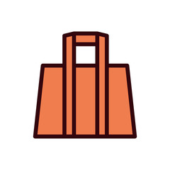 Isolated shopping bag line and fill style icon vector design