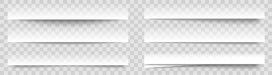 Transparent realistic paper shadow effects on checkered background. Element for advertising and promotional message... - stock vector.