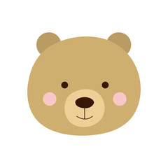 Cute bear cartoon flat style icon vector design