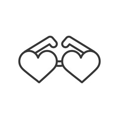 hearts glasses line style icon vector design