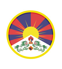 Obraz premium National Tibet flag, official colors and proportion correctly. National Tibet flag. Vector illustration. EPS10. Tibet flag vector icon, simple, flat design for web or mobile app.